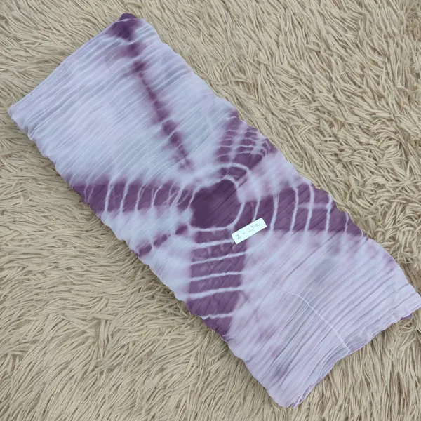 Big Size Ruffled Chiffon Bandhage Printed Hijab | HJ15